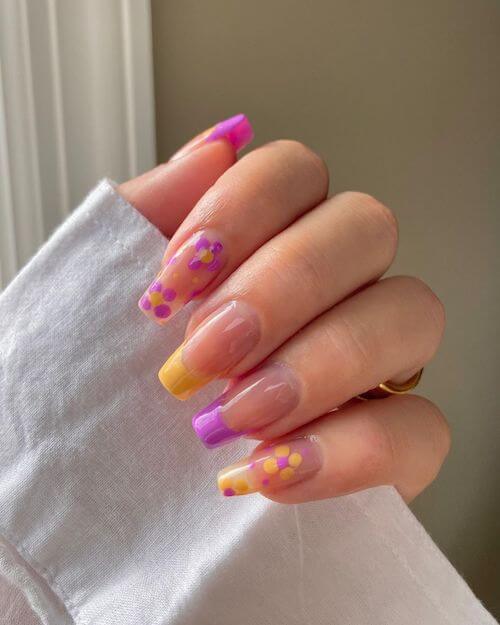 Pink And Yellow Nail For Spring
