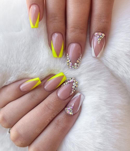 Neon Yellow Nails for spring