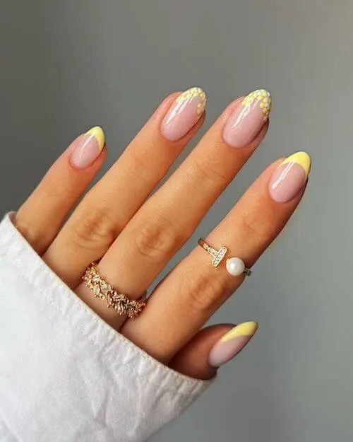 Yellow French Manicure for spring