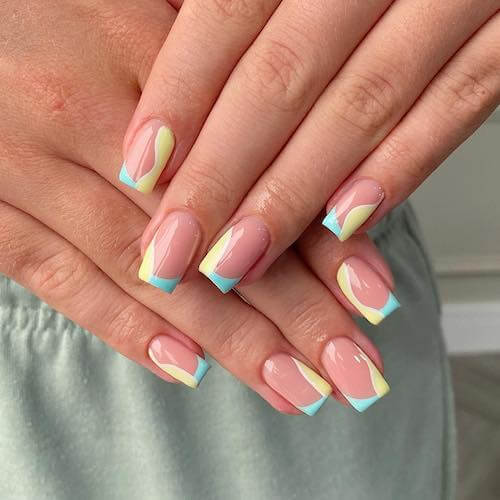 Spring Yellow Abstract Nails