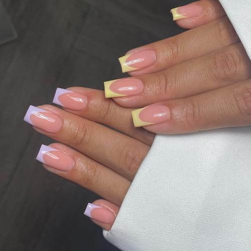 Purple and Yellow Spring Nail Ideas