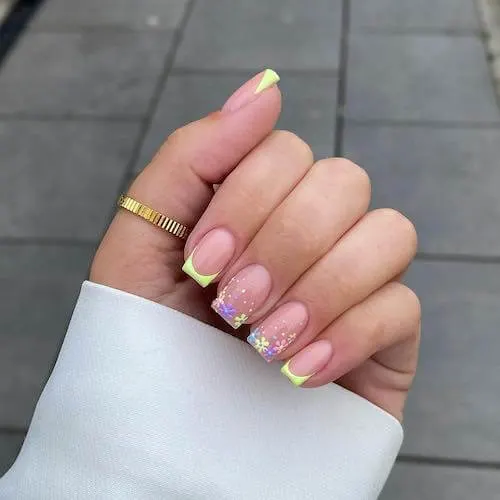 Yellow French Manicure for spring