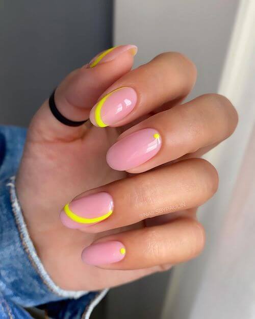 Nude and Yellow Nail Art Ideas For Spring