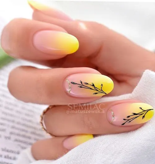 Spring Yellow and Black Nail Ideas