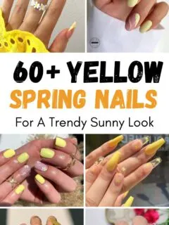 yellow spring nails designs collage
